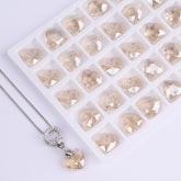 Golden Shadow Heart Cut High Quality Glass Rhinestone Pendant WholesaleRhinestone